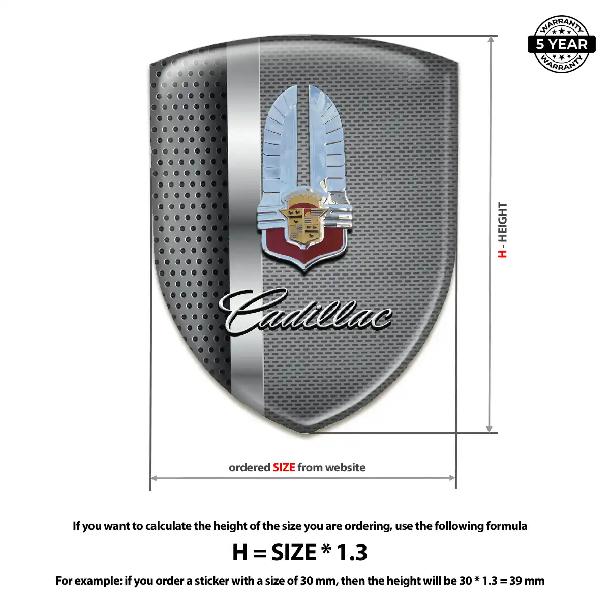 Cadillac Domed Logo Sticker Exclusive Series