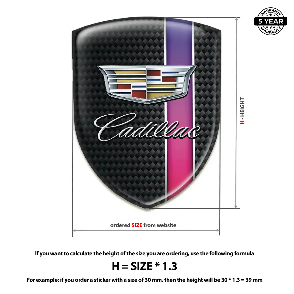 Cadillac Domed Logo Sticker Noble Edition