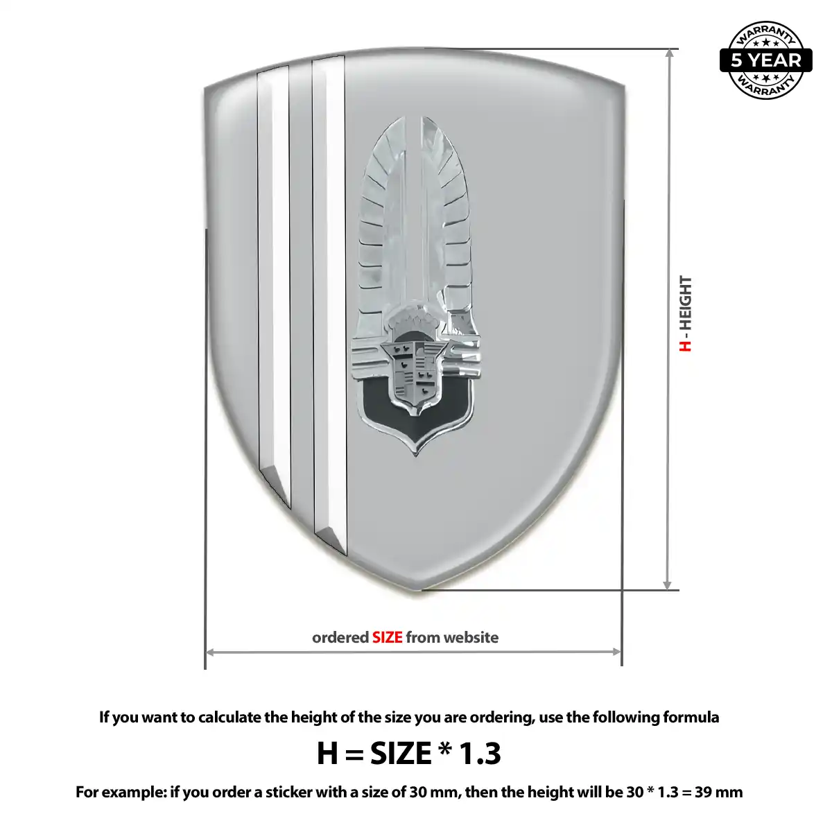Cadillac Domed Logo Sticker Outer Style