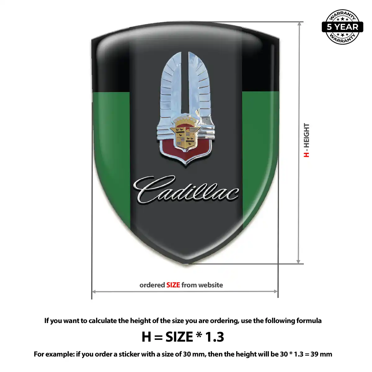 Cadillac Domed Logo Sticker Prestige Line
