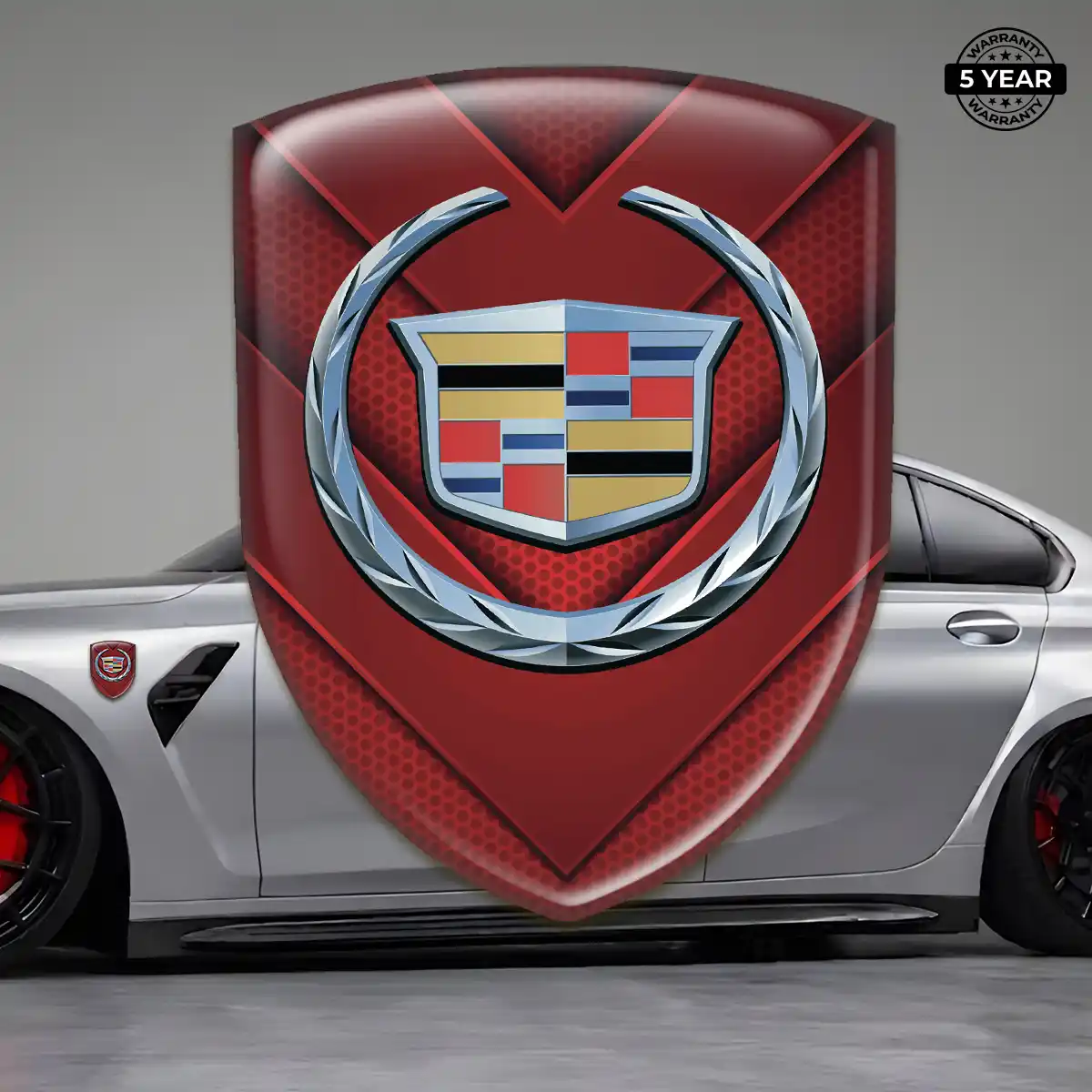 Cadillac Domed Logo Sticker Refined Design