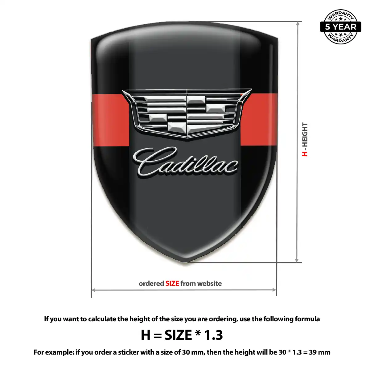 Cadillac Domed Logo Sticker Signature Edition