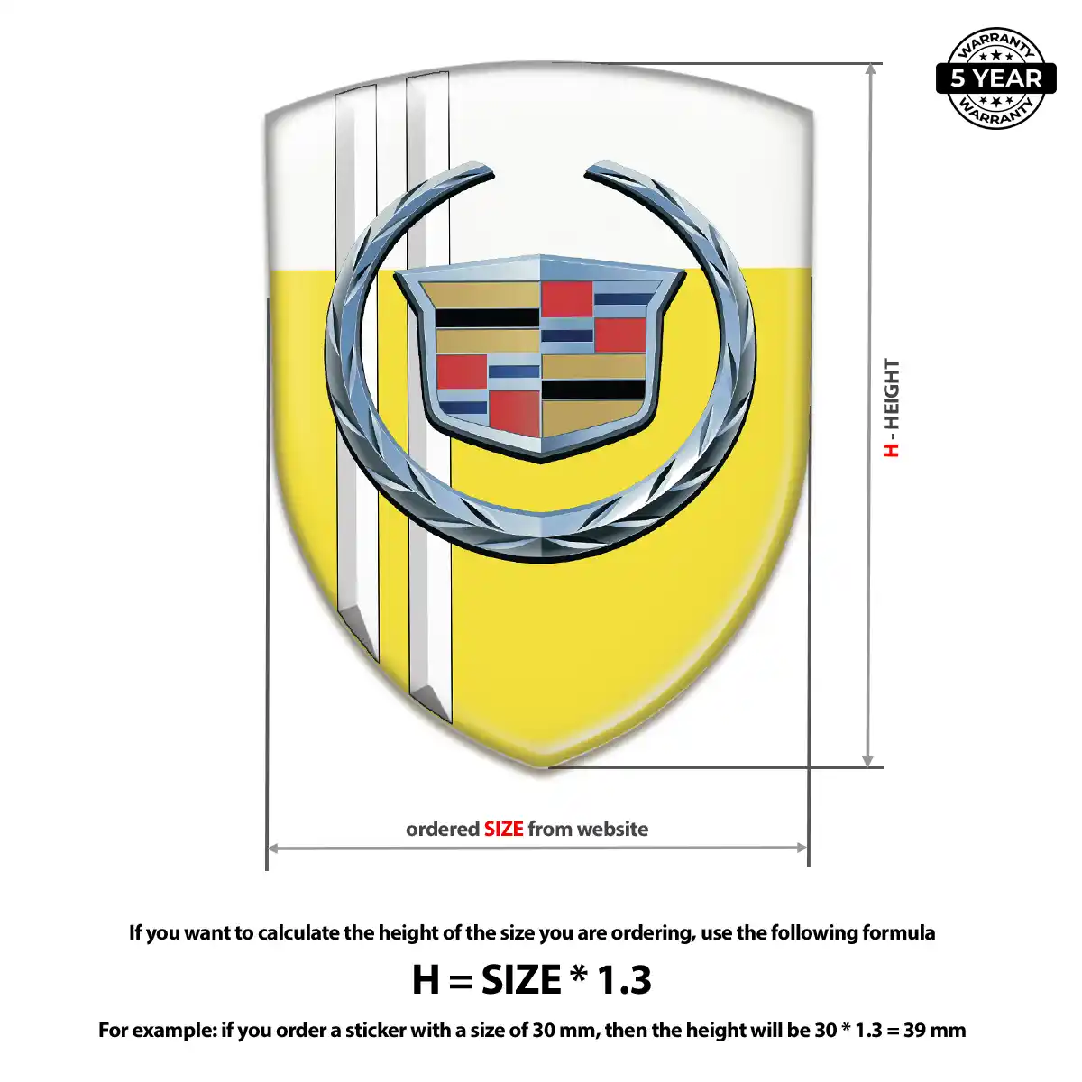 Cadillac Domed Logo Sticker Sleek Style