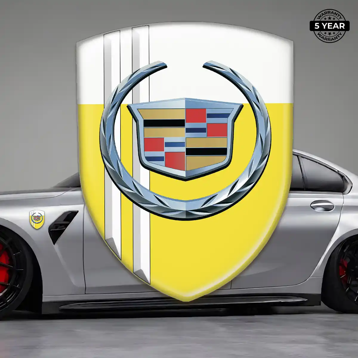 Cadillac Domed Logo Sticker Sleek Style