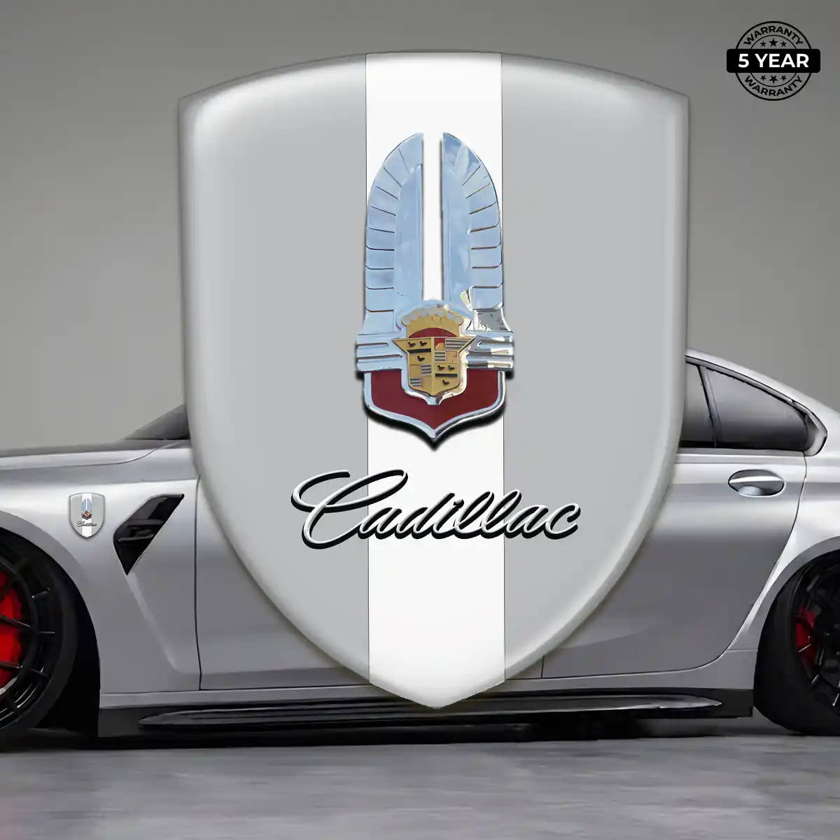 Cadillac Domed Logo Sticker Sport Tuning