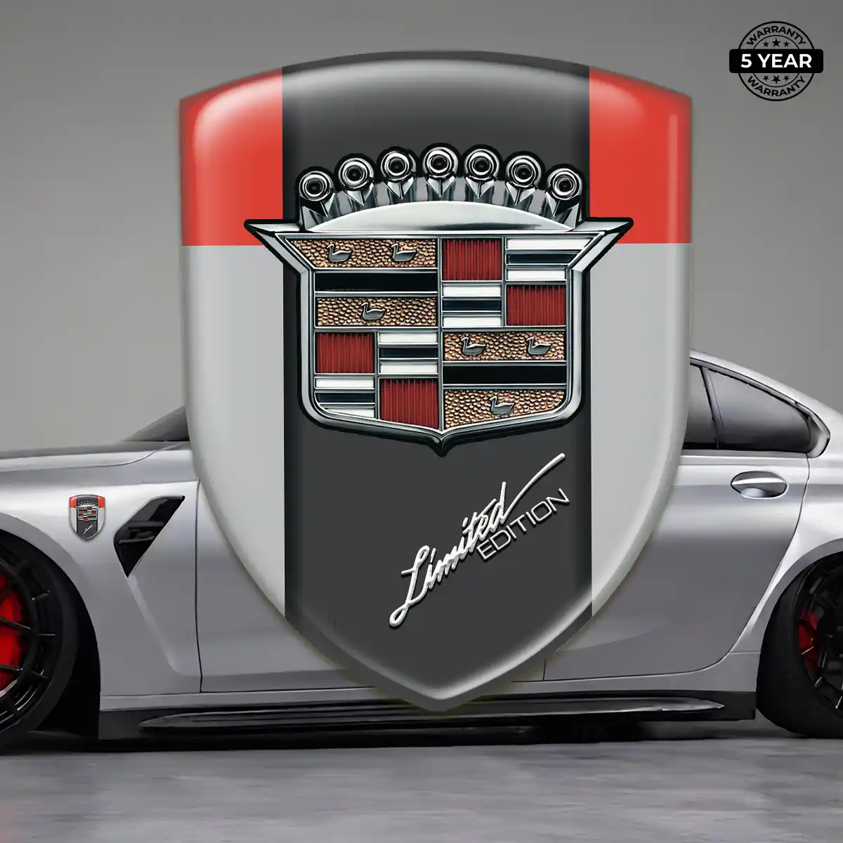 Cadillac Domed Logo Sticker Street Tuning