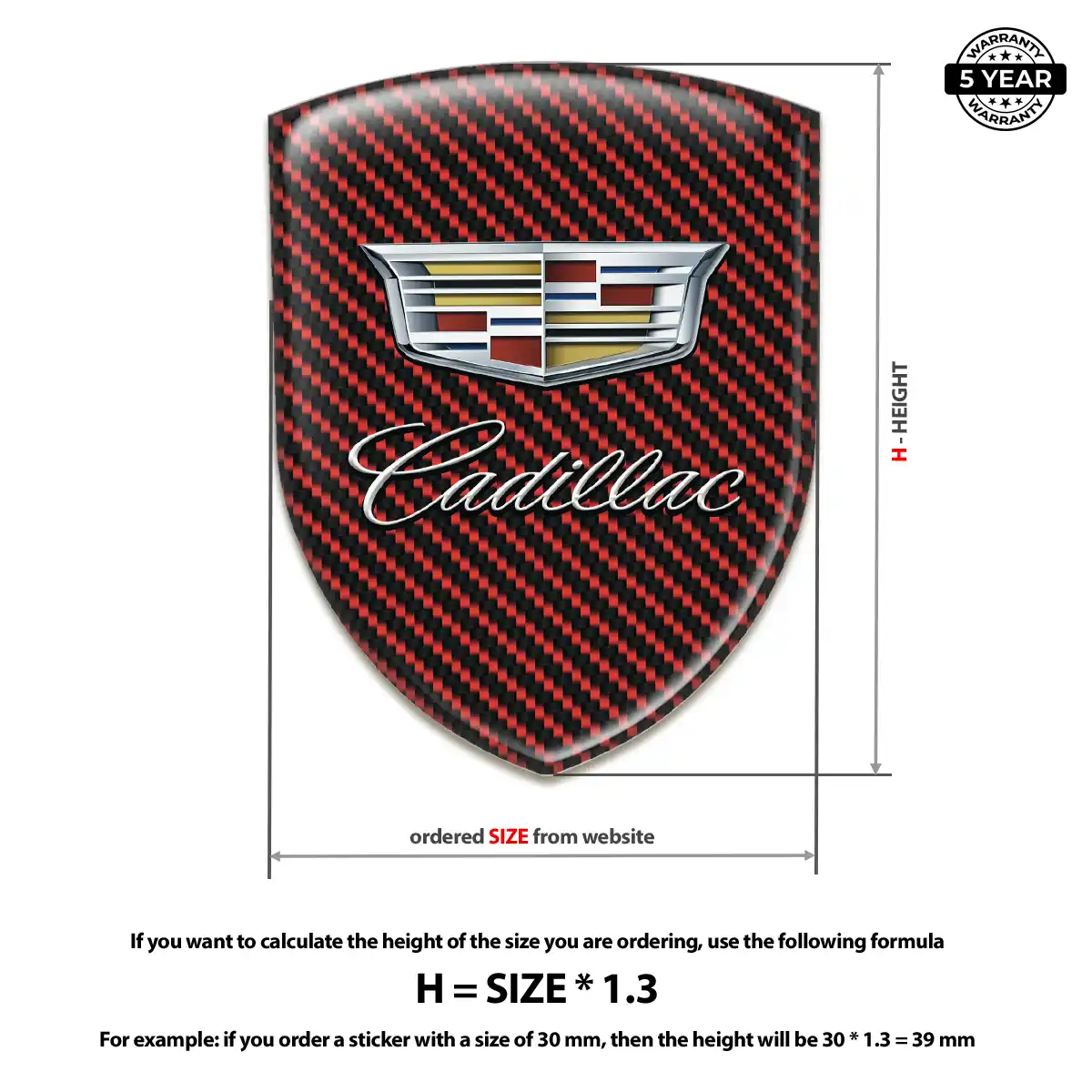 Cadillac Domed Logo Sticker Superior Craft