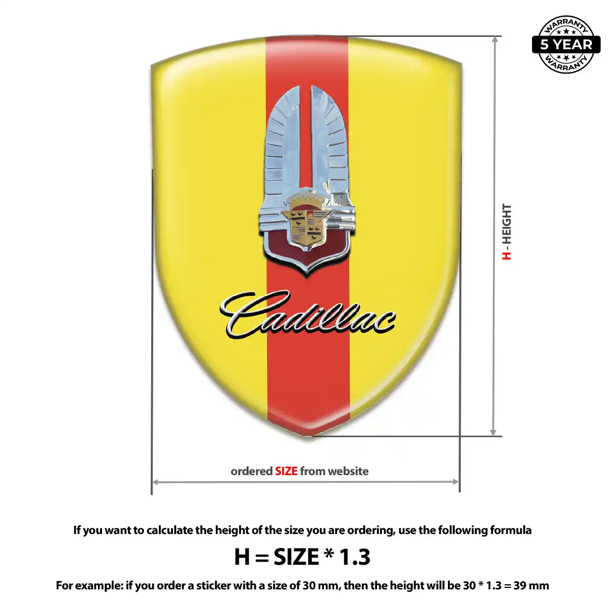 Cadillac Emblem Badge Logo Branded Line