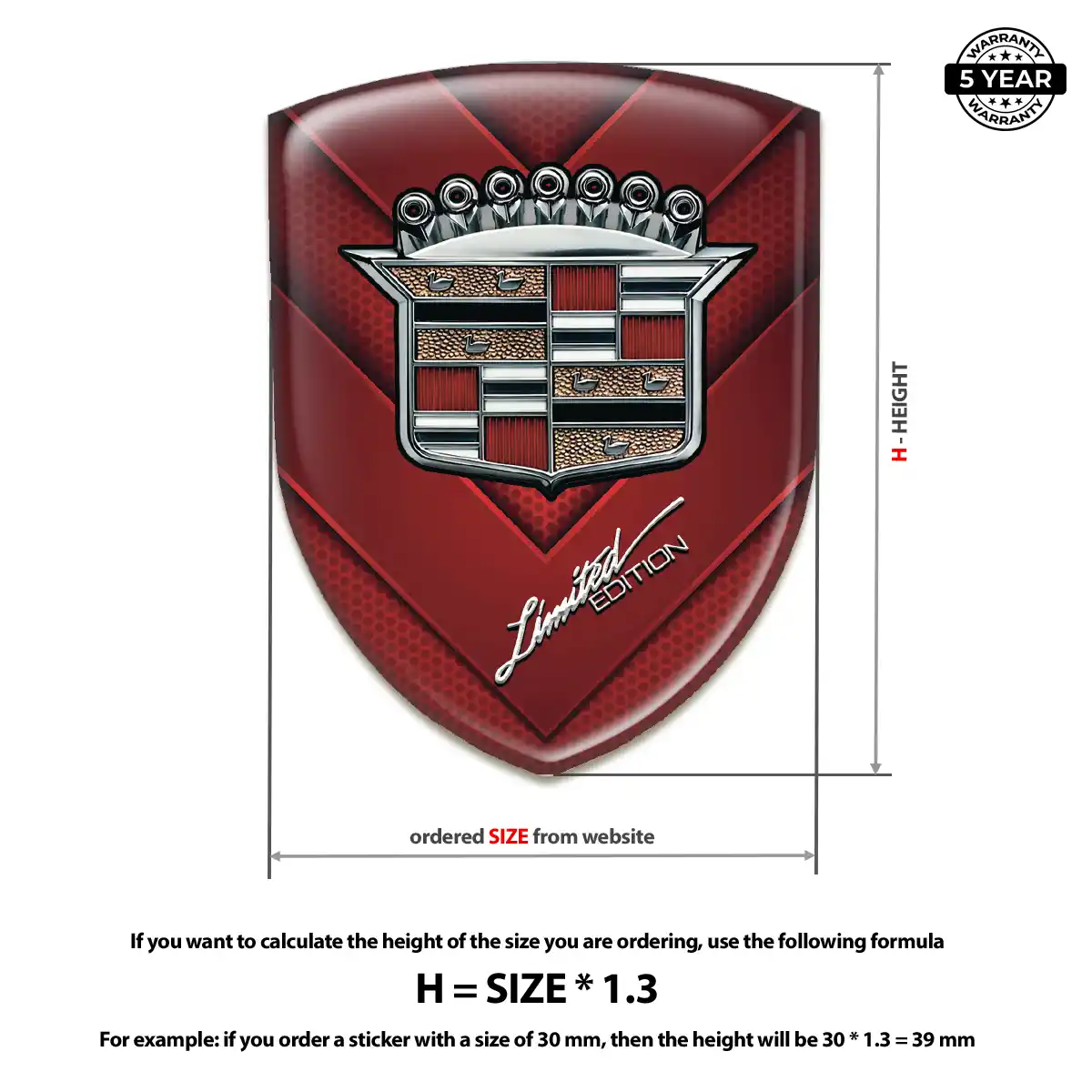 Cadillac Emblem Badge Logo Signature Grade