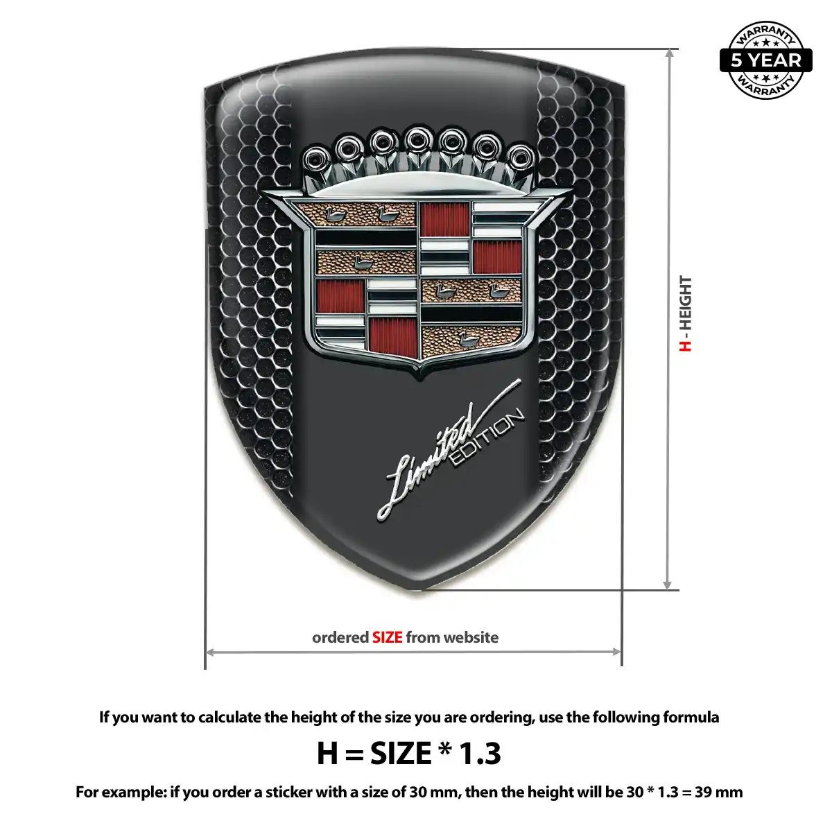 Cadillac Emblem Badge Logo Vortex Series