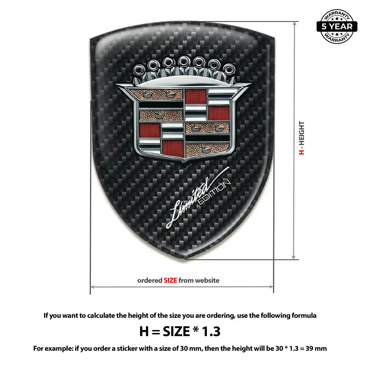 Cadillac Emblem Badge Marked Edition