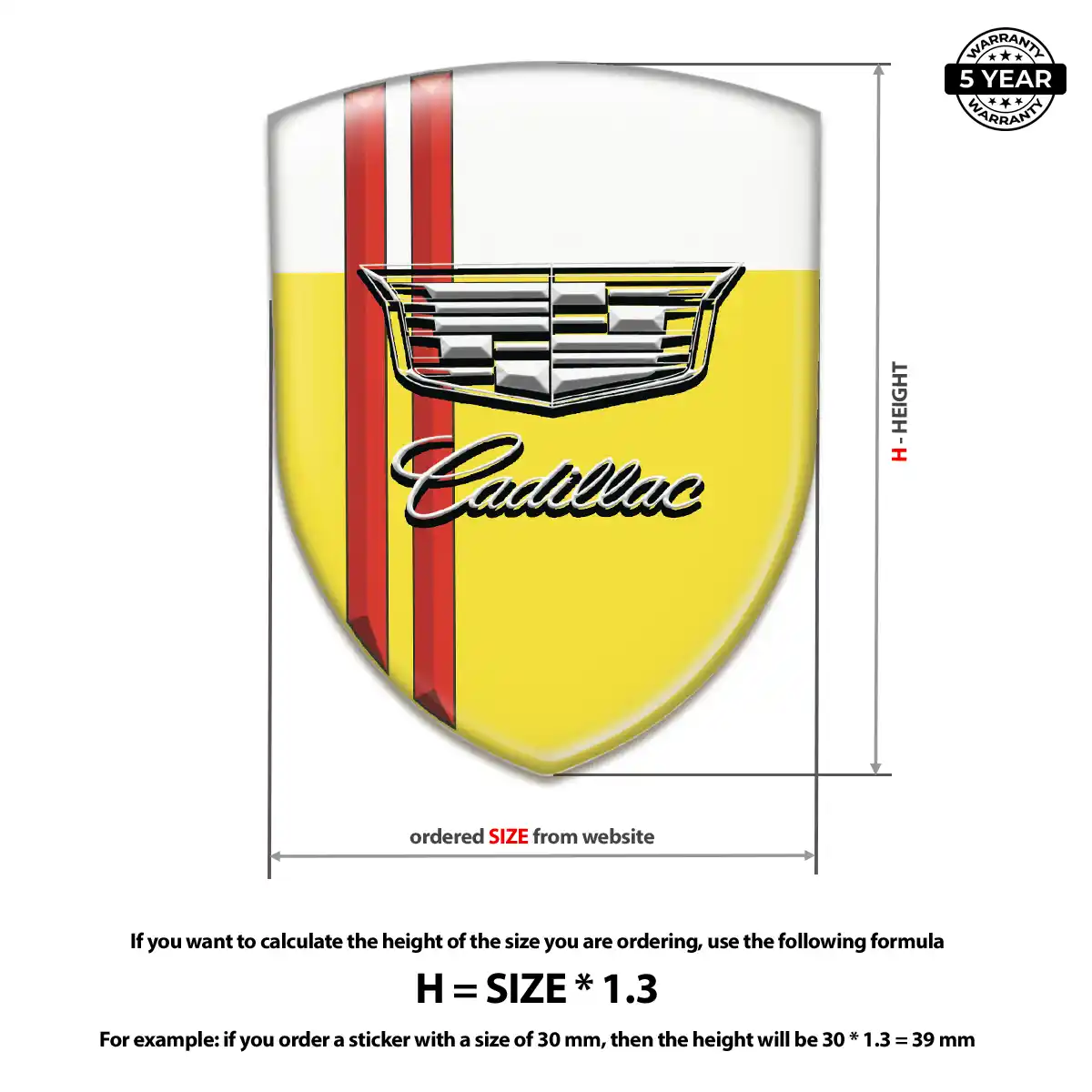 Cadillac Emblem Badge Premium Dome