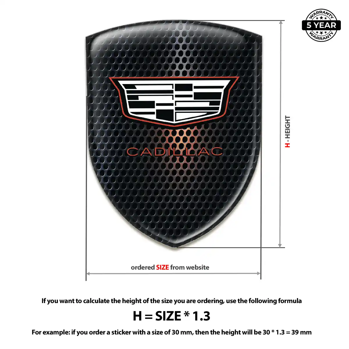 Cadillac Emblem Crest Premium Dome