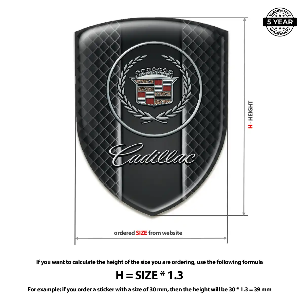 Cadillac Emblem Domed Badge Deluxe Edition