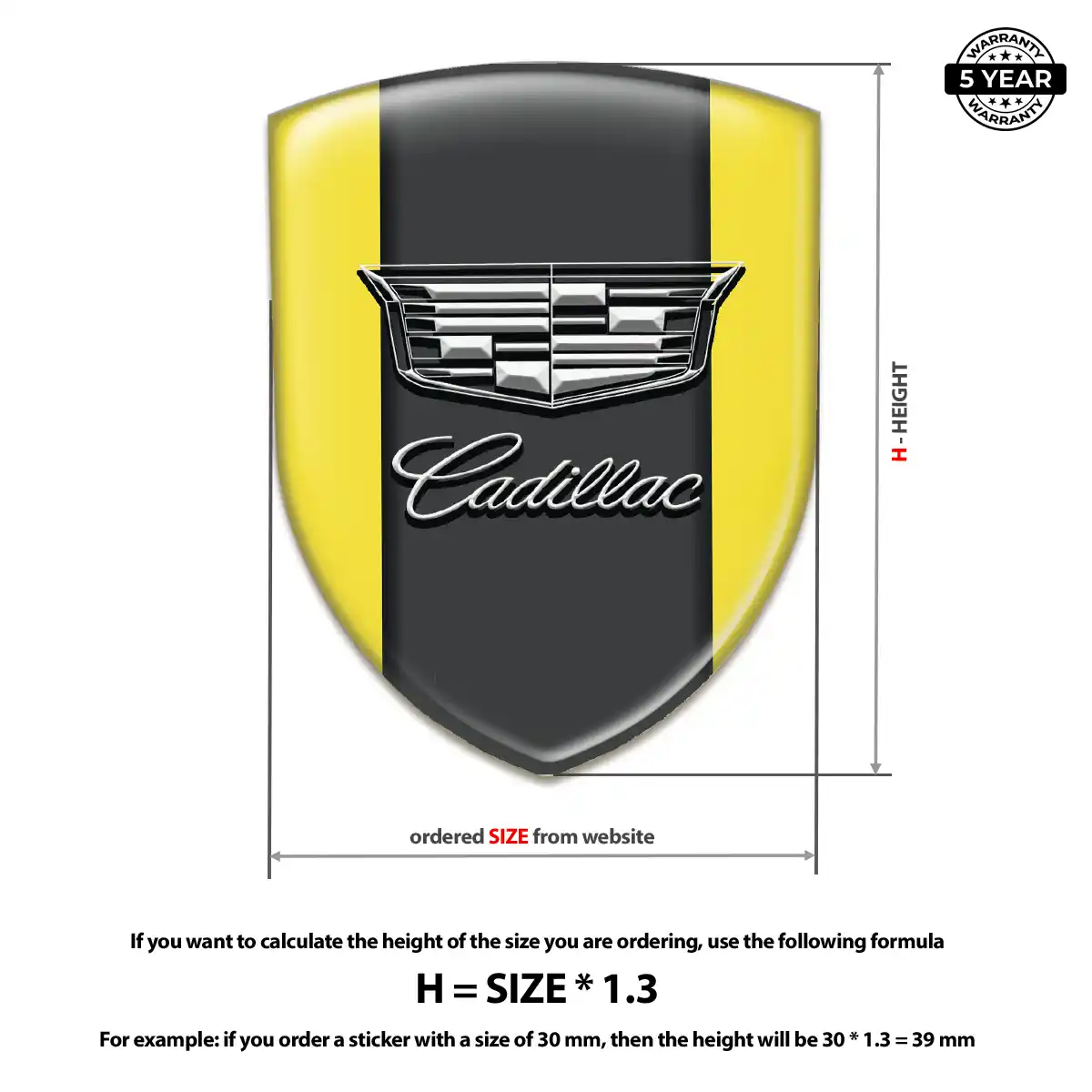Cadillac Emblem Domed Badge Prestige Line