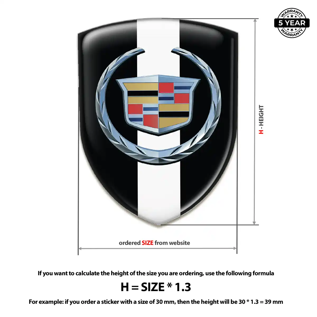 Cadillac Emblem Domed Badge Prime Quality
