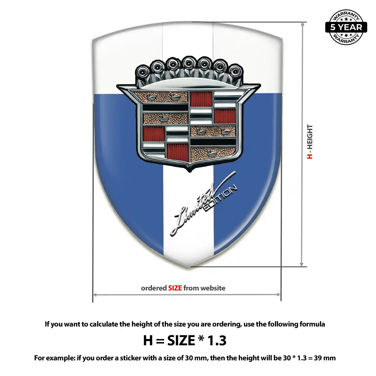 Cadillac Emblem Domed Badge Resin Luxe