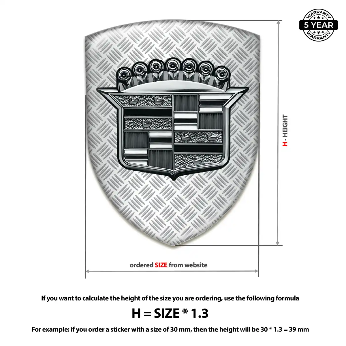 Cadillac Emblem Domed Badge Signature Grade