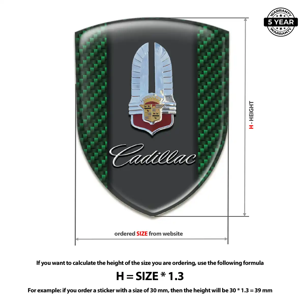 Cadillac Emblem Domed Badge Sport Tuning