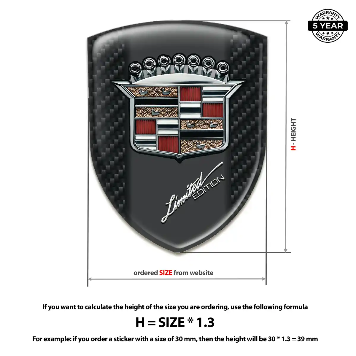 Cadillac Emblem Domed Badge Superior Craft