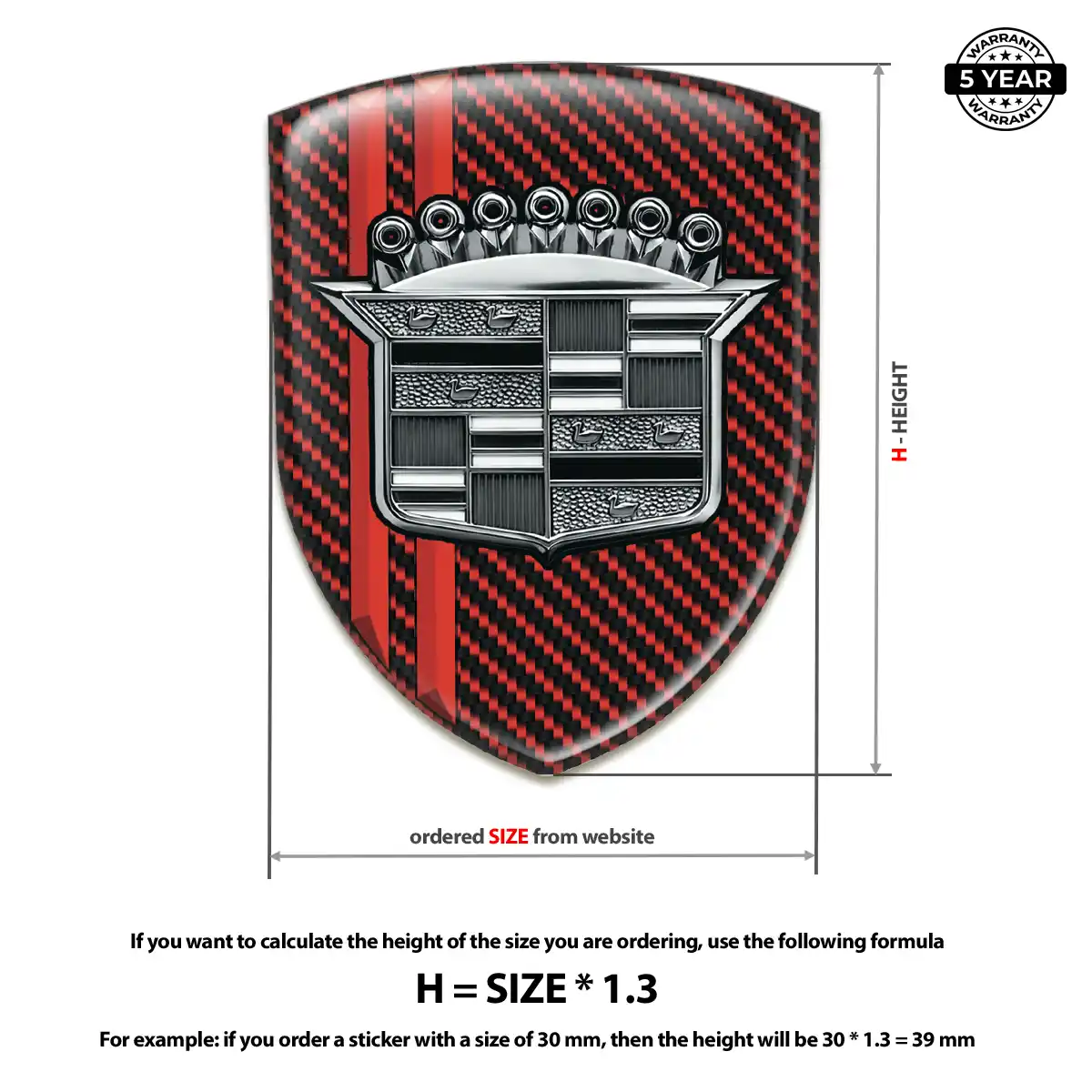Cadillac Emblem Domed Badge Vortex Elite