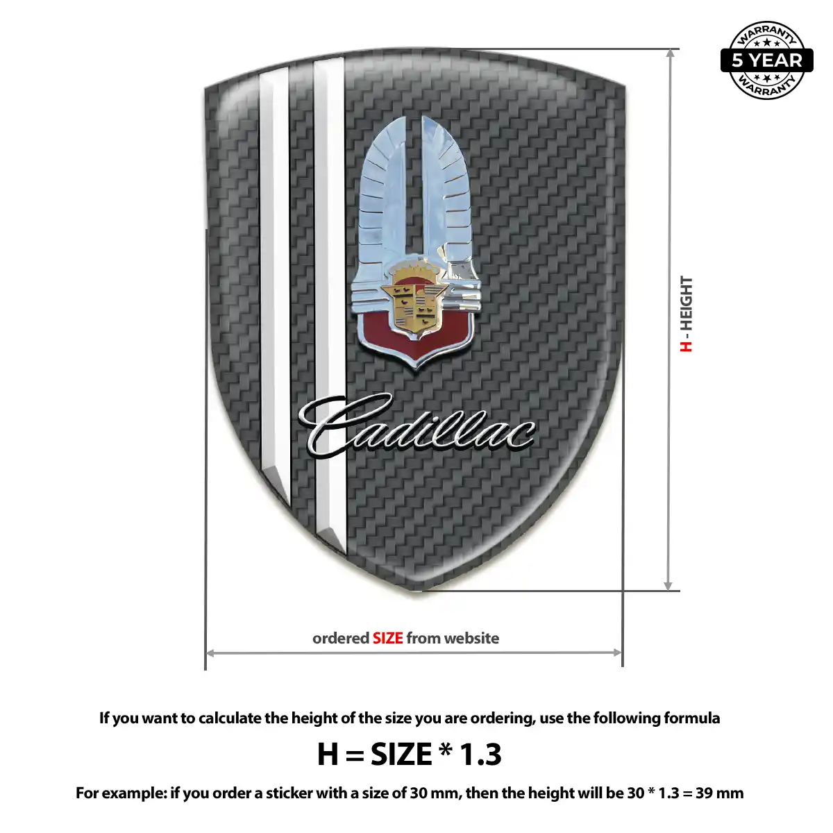 Cadillac Emblem Logo Badge Premium Dome