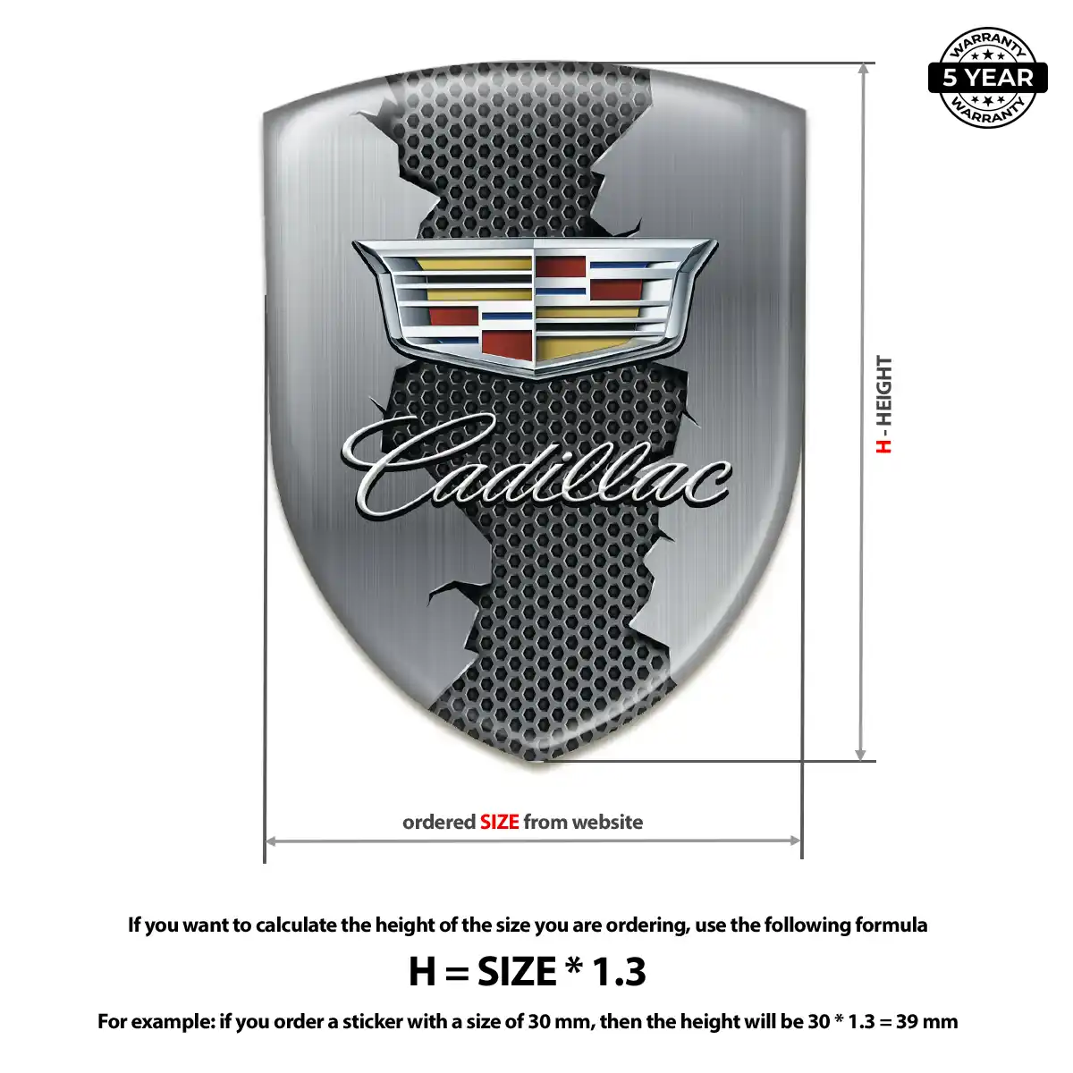 Cadillac Emblem Logo Branded Line