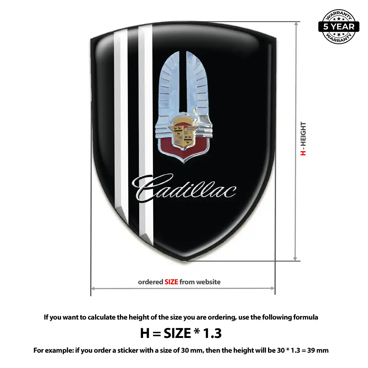 Cadillac Emblem Shield Branded Line