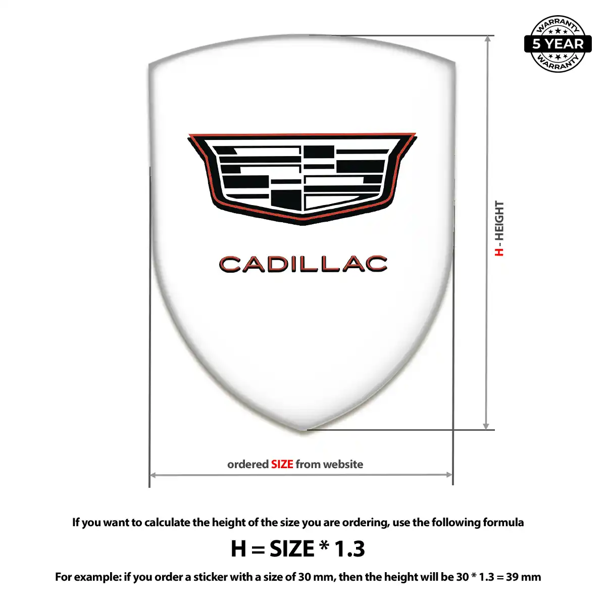 Cadillac Emblem Shield Premium Dome
