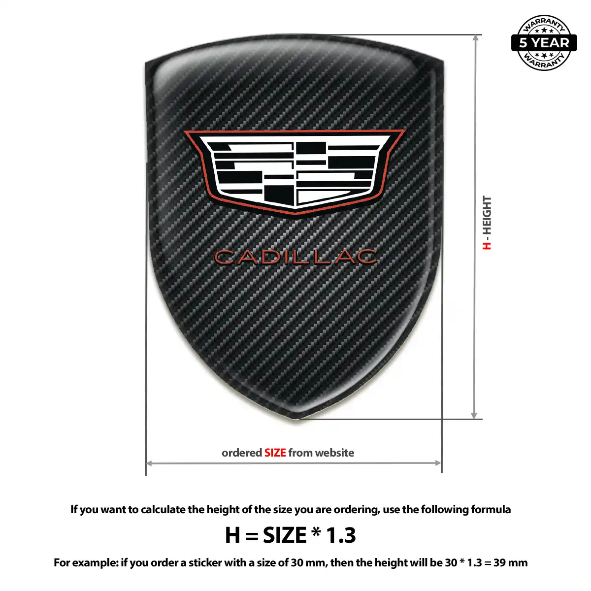 Cadillac Epoxy Domed Sticker Auto Tuning