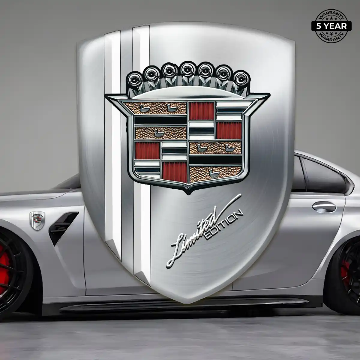 Cadillac Epoxy Domed Sticker Deluxe Edition
