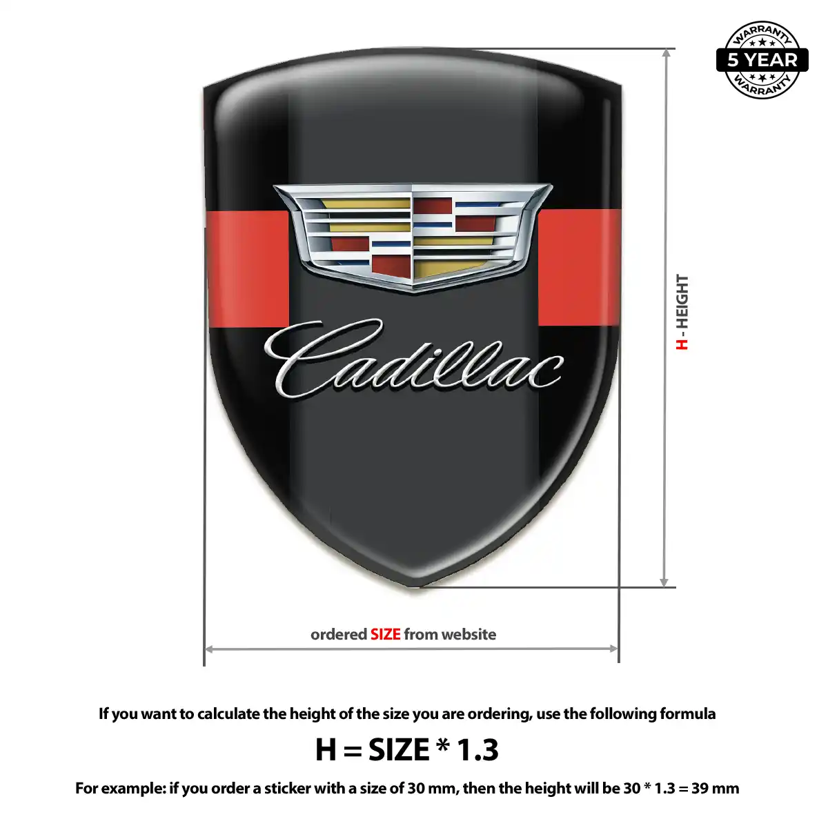 Cadillac Epoxy Domed Sticker Exclusive Series