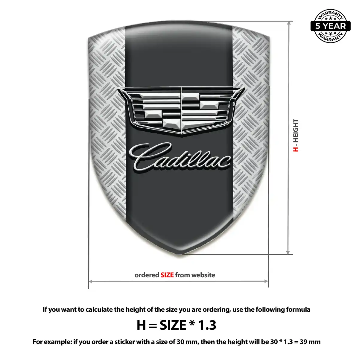Cadillac Epoxy Domed Sticker Opulent Line
