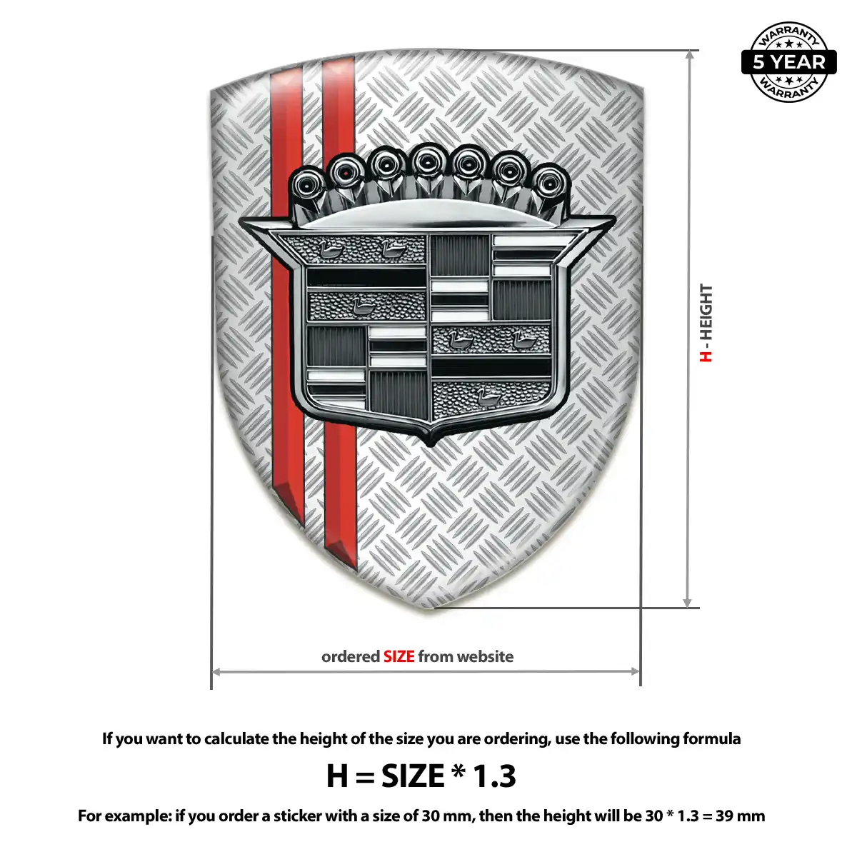 Cadillac Epoxy Domed Sticker Prestige Line