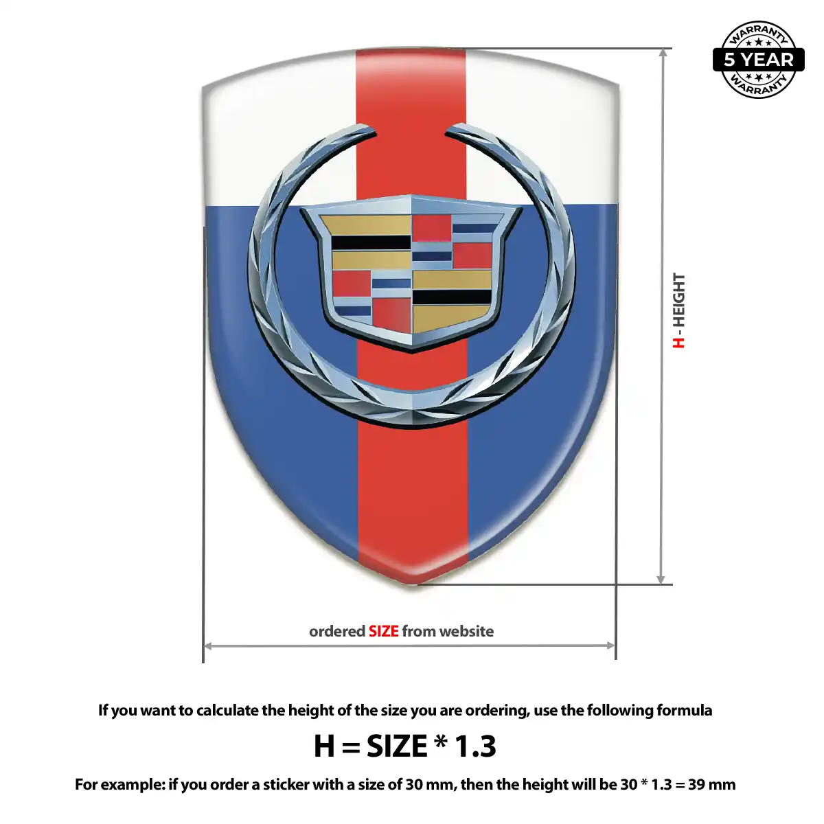 Cadillac Epoxy Domed Sticker Resin Elite