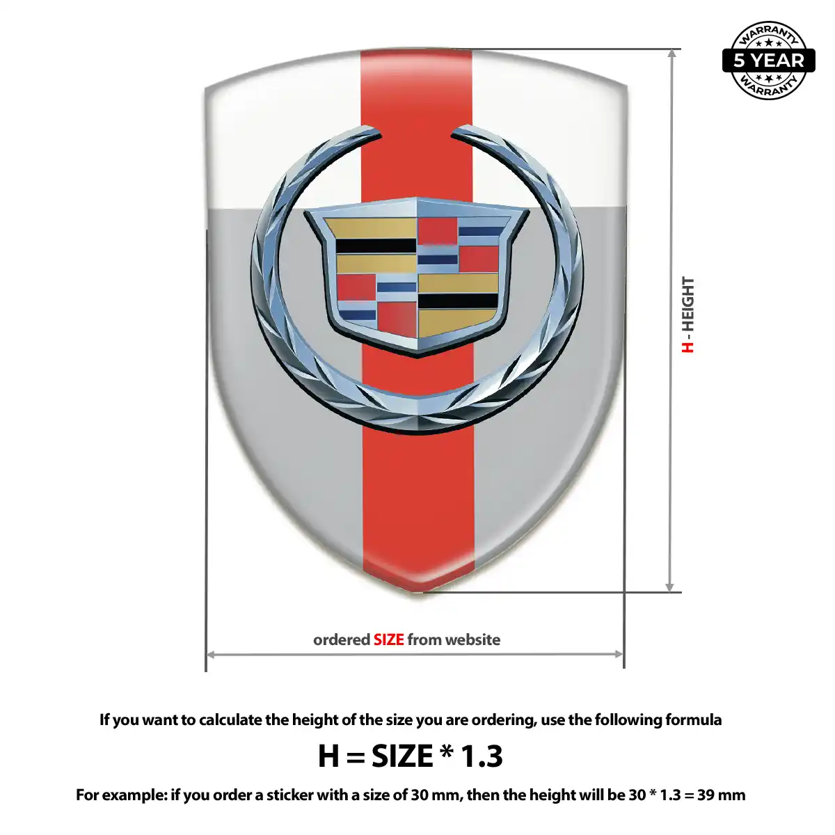 Cadillac Epoxy Domed Sticker Resin Luxe