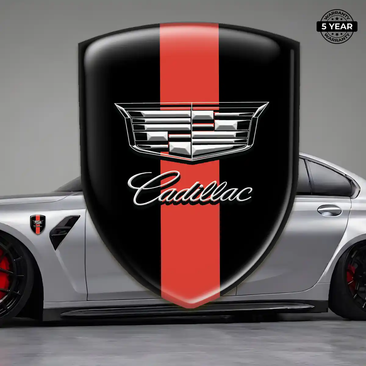 Cadillac Epoxy Domed Sticker Signature Grade