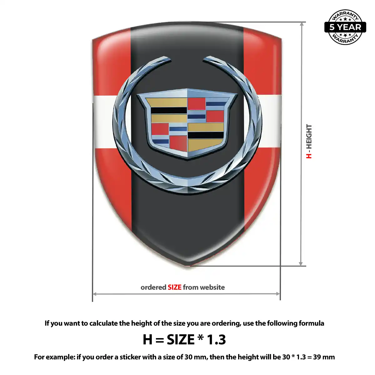 Cadillac Gel Badge Sticker Auto Tuning