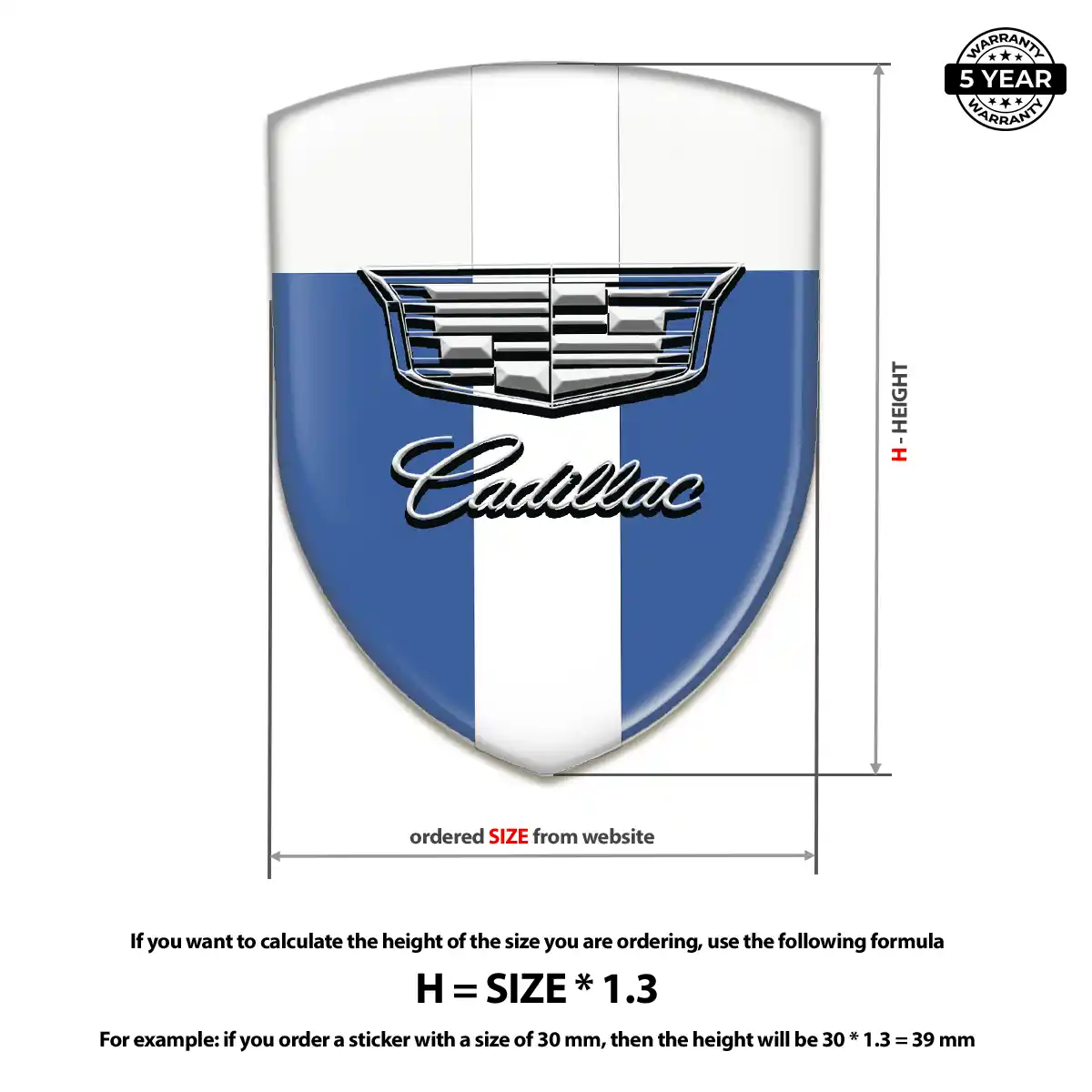 Cadillac Gel Badge Sticker Cabin Style