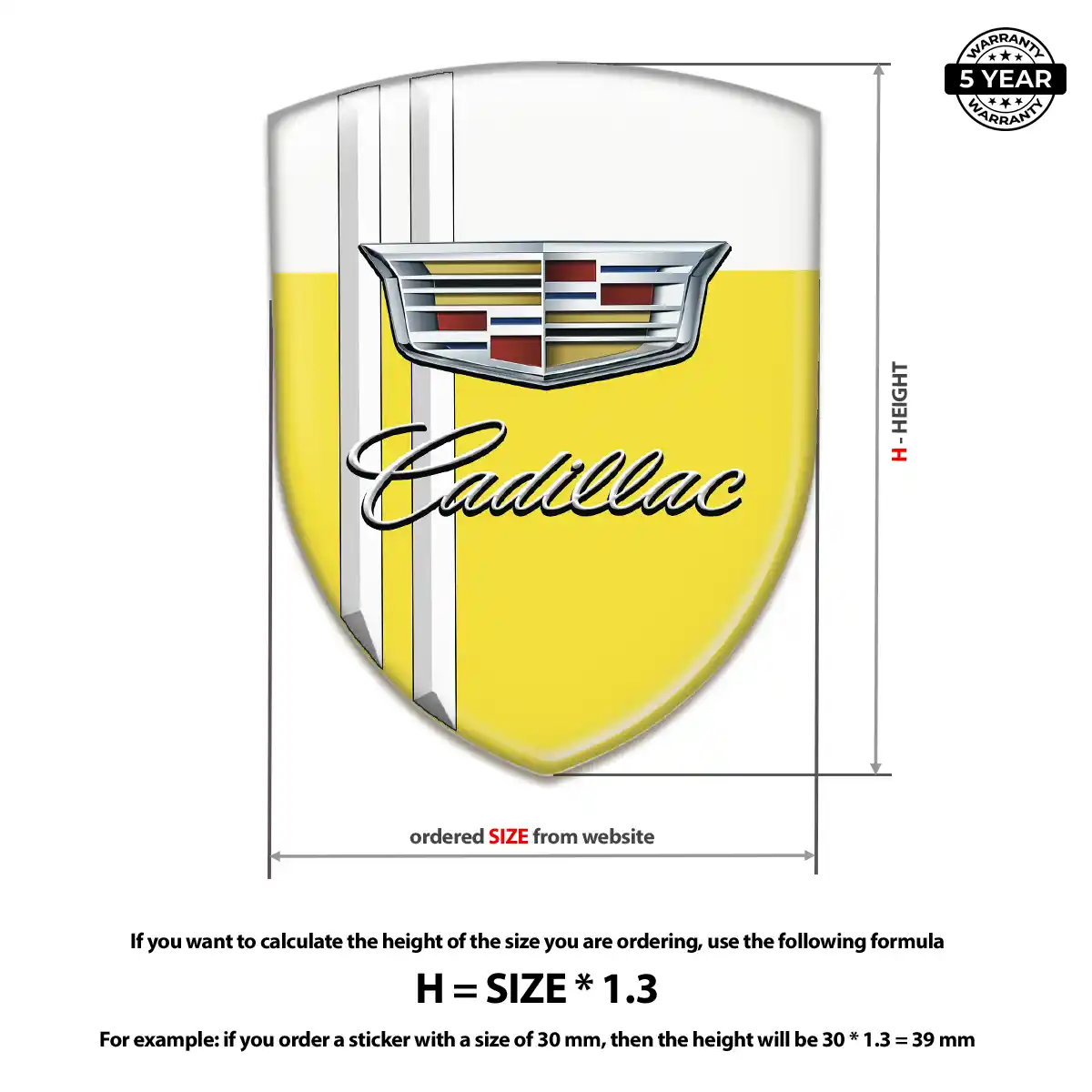 Cadillac Gel Badge Sticker Deluxe Edition