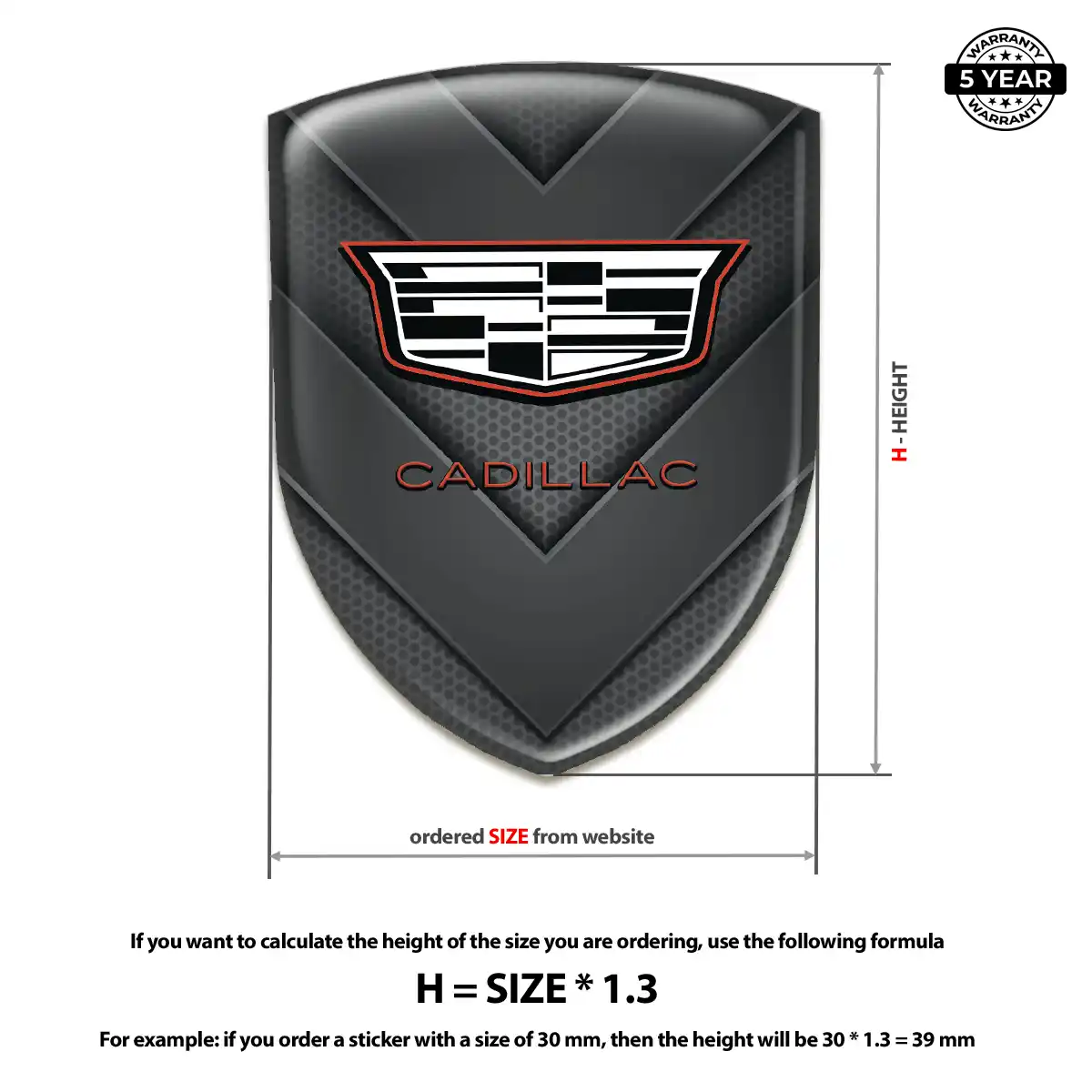 Cadillac Gel Badge Sticker Elite Finish