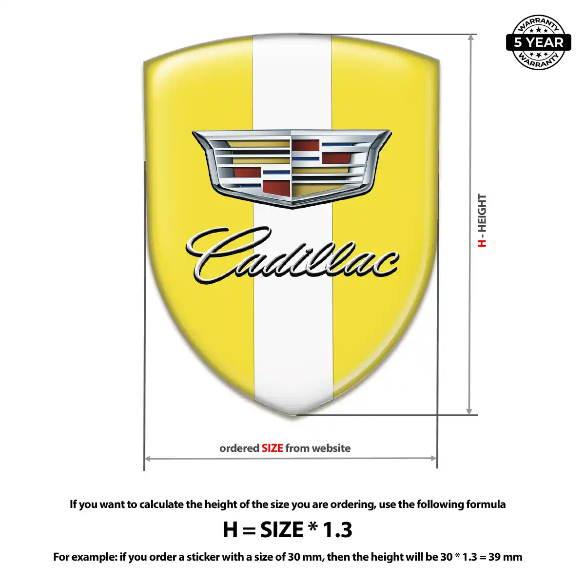 Cadillac Gel Badge Sticker Exterior Luxe