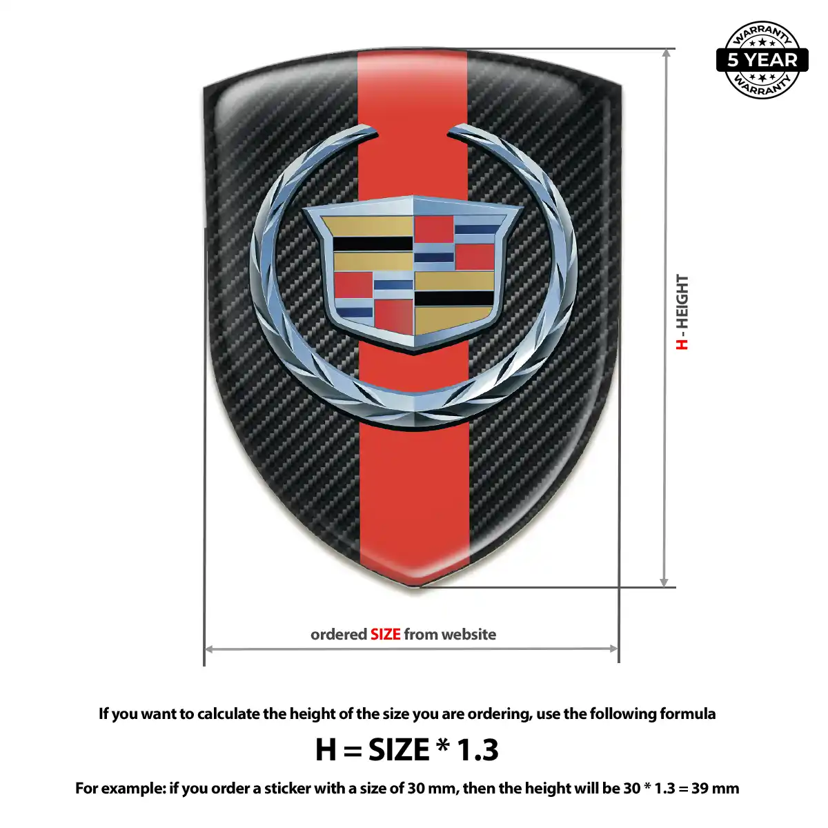 Cadillac Gel Badge Sticker Interior Elegance