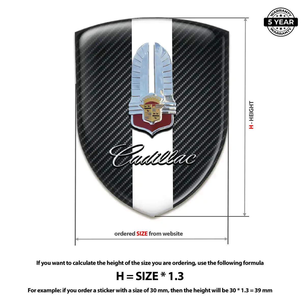 Cadillac Gel Badge Sticker Marked Edition