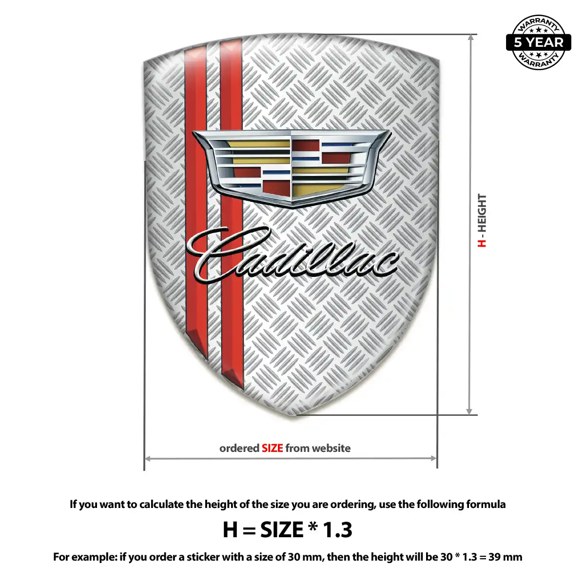 Cadillac Gel Badge Sticker Refined Design
