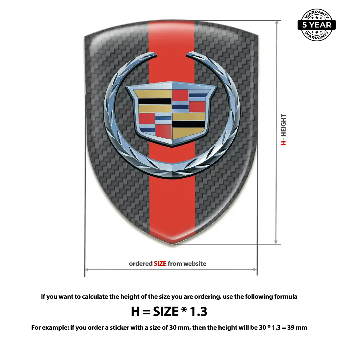 Cadillac Gel Badge Sticker Signature Edition