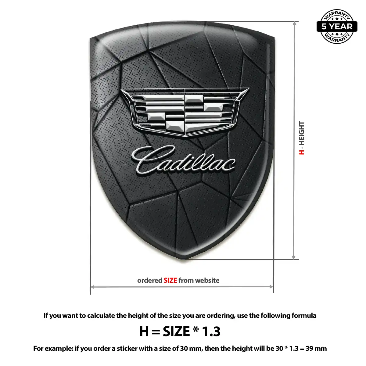 Cadillac Gel Badge Sticker Street Tuning