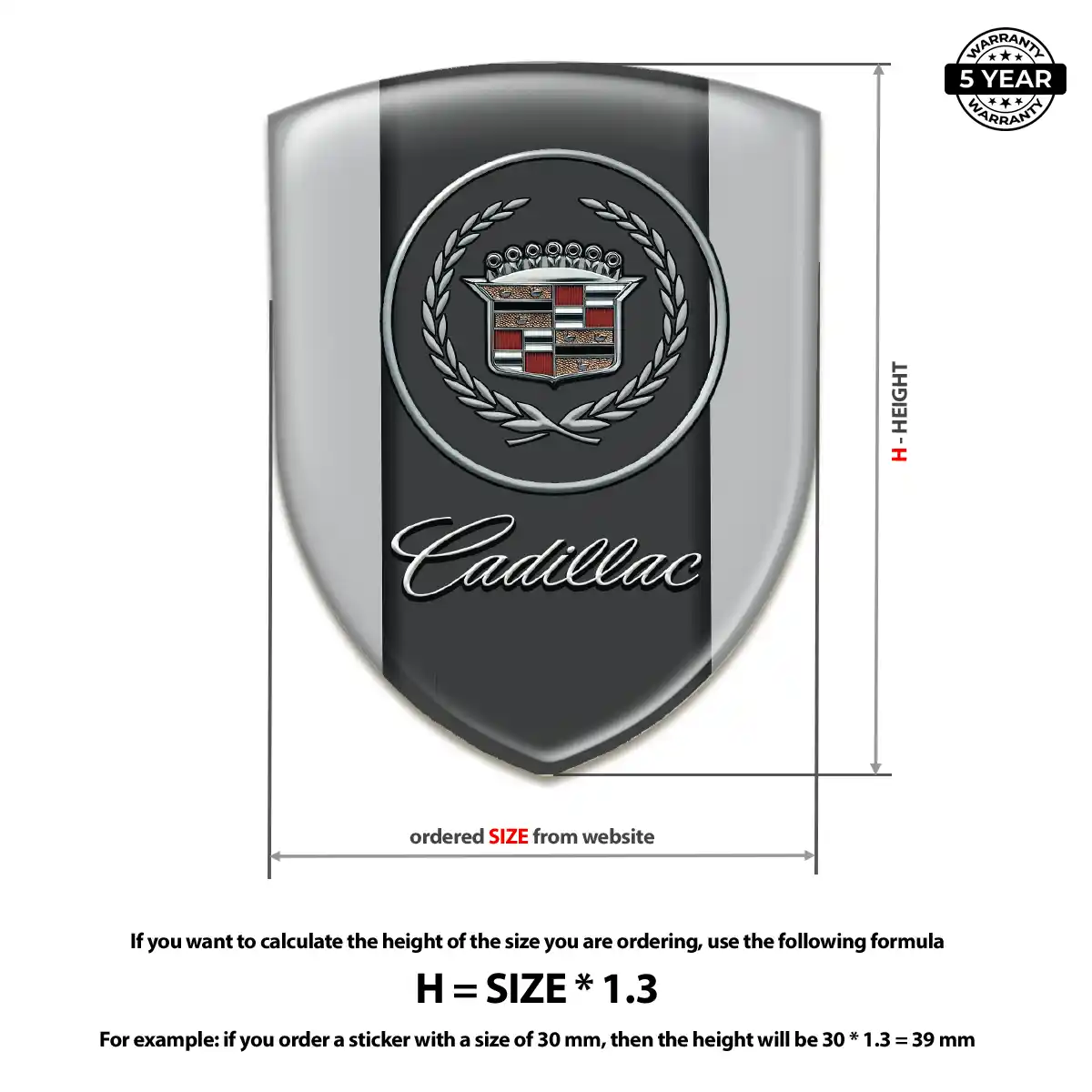 Cadillac Gel Badge Sticker Superior Craft