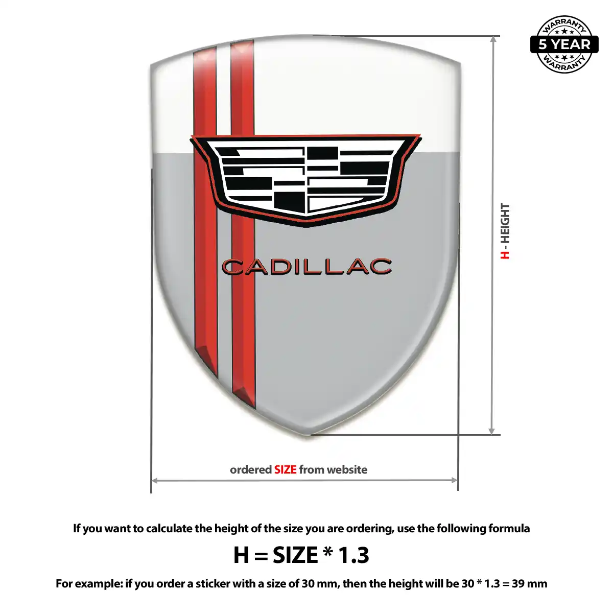 Cadillac Gel Badge Sticker Vortex Series