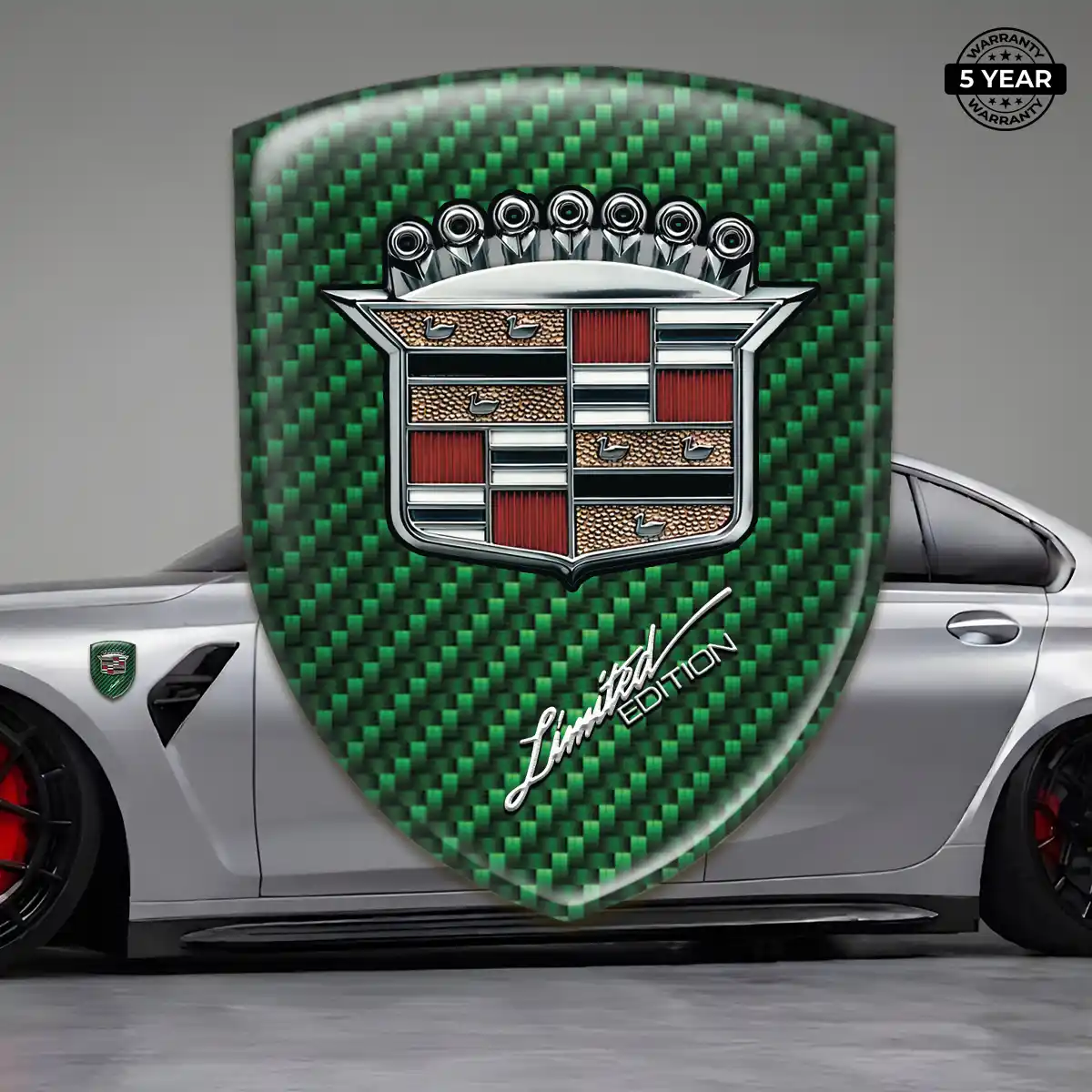 Cadillac Gel Emblem Sticker Branded Line